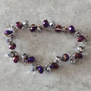 Vintage Teng Yue Signed Iridescent Aurora Borealis Bracelet